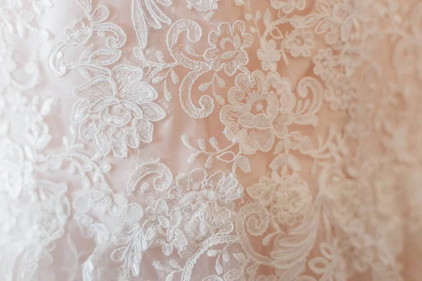 Detailní Foto Krásné Svatební Šaty Detaily — Stock fotografie