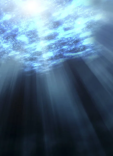 Işık ışınları ile sualtı arka plan