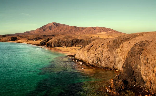 Plaży Papagayo Wyspie Lanzarote Wyspy Kanaryjskie Hiszpania — Zdjęcie stockowe