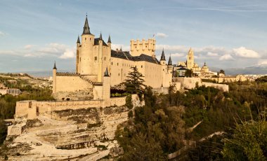 Alczar de Segovia, Monumento del Patrimonio Mundial. Antigua fortaleza y castillo ortaçağ. Punto de inters y referencia para el turismo. En Segovia, Castilla y Len, Espaa.