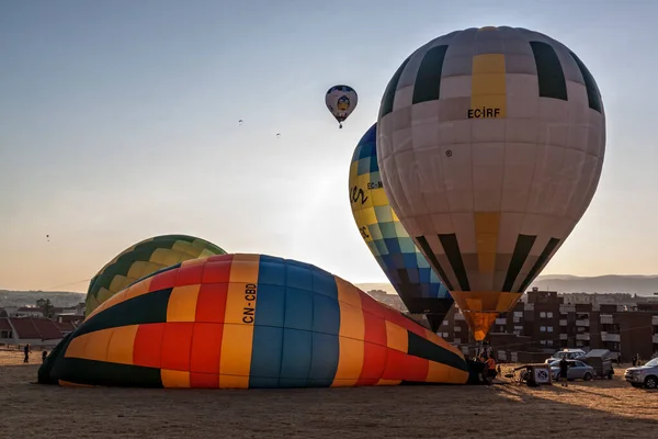 Aerosztatikus Léggömb Fesztivál Segovia Felett Kasztília Leon Spanyolországba Kalandok Barátokkal — Stock Fotó