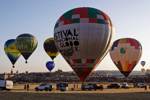 Segovia Kasztília Leon Spanyolország 2019 Július Aerosztatikus Léggömb Fesztivál Város — Stock Fotó