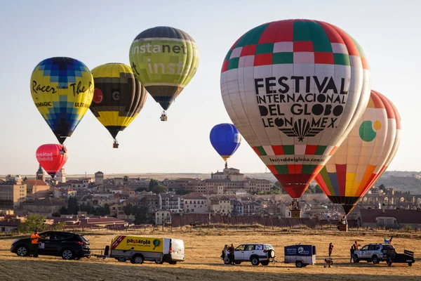 Segovia Kasztília Leon Spanyolország 2019 Július Aerosztatikus Léggömb Fesztivál Város — Stock Fotó