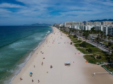 Uçak fotoğraf Barra da Tijuca Beach, Rio de Janeiro, Brezilya.