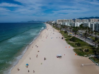 Drone photo of Barra da Tijuca beach, Rio de Janeiro, Brazil. clipart