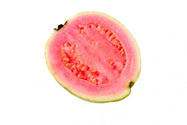 Beyaz arka plan üzerinde taze guava meyve