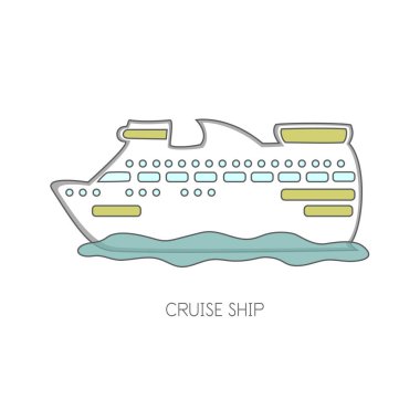 Kruvazör gemi vektör çizim.