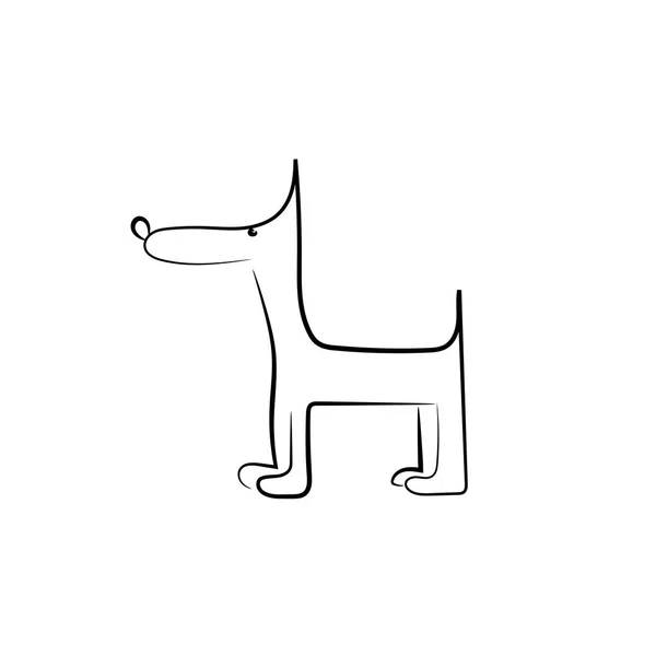 Witzige schwarze Hundesilhouette für Ihr Design. Vektorillustration. — Stockvektor