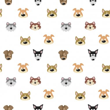 Sevimli köpekleri ile Seamless modeli. Vektör çizim.