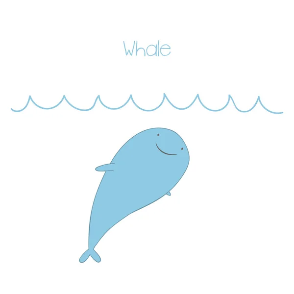 Маленький синій кит. Векторні ілюстрації — стоковий вектор