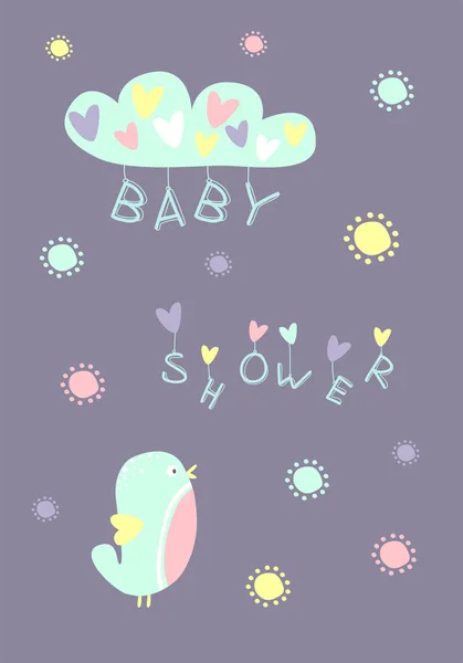 Baby prysznic zaproszenia projektu. Ilustracja wektorowa. — Wektor stockowy