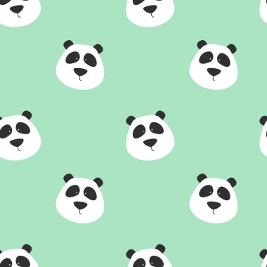 Sevimli panda ile Seamless modeli. Panda vektör yazdırma.