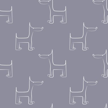 Seamless modeli ile şirin köpek. Vektör çizim komik p ile