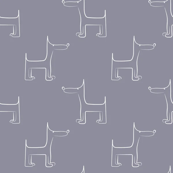 Modèle sans couture avec chien mignon. Illustration vectorielle avec p drôle — Image vectorielle