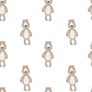 Sevimli ayı ile Seamless modeli. Vektör çocuk için yazdırma.