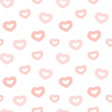 Elle çizilmiş seamless modeli yürekleri. Şirin Bebek kız tasarım. 