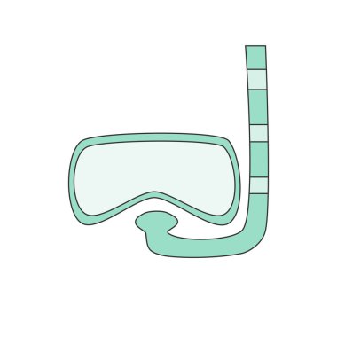 Dalış maske ve şnorkel. Beyaz arka plan üzerinde izole. Yüzme 