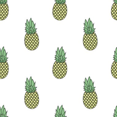 Arka plan taze egzotik meyve ile. Pinea ile Seamless Modeli