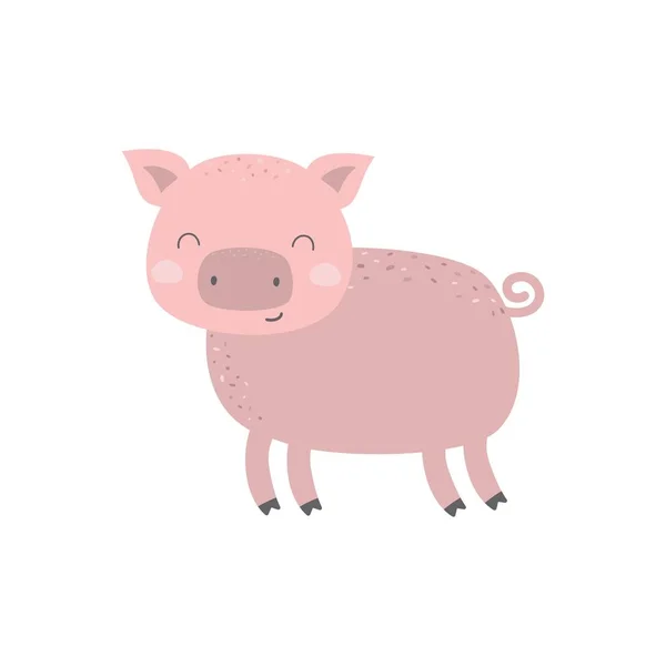 Baumschule Wandkunst Schwein Poster Geschlechtsneutral Drucken Moderne Illustration Für Kinder — Stockvektor