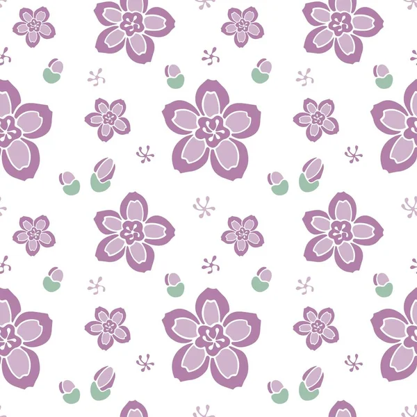 Fleur Cerisier Motif Lisse Sur Fond Blanc Illustration Vectorielle Dessin — Image vectorielle