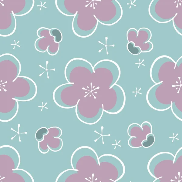 Motif Sans Couture Avec Fleur Cerisier Sakura Rose Fleurs Vecteur — Image vectorielle