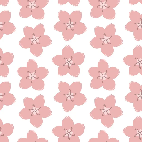 Sakura Rose Fleur Avec Motif Transparent Illustration Vectorielle — Image vectorielle