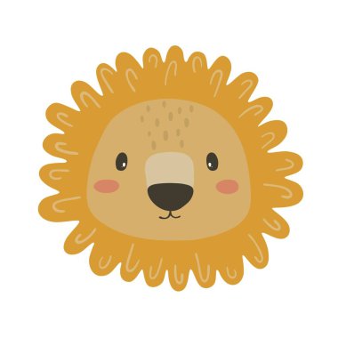 Şirin bir aslan sürüsü. Çizgi film karakteri aslan - çocuklar için el yazısı.