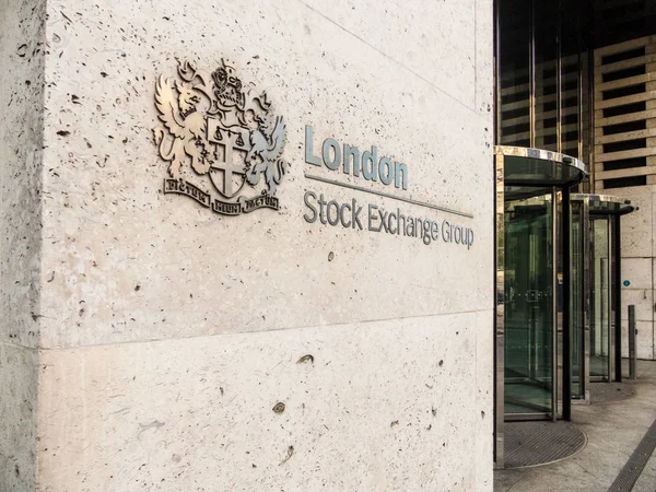 View Sign London Stock Exchange — Stock Photo, Image