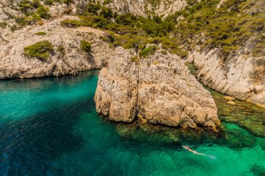 Marsilya Fransa 'da Calanques manzarası
