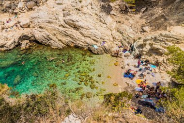 Marsilya Fransa 'da Calanques manzarası