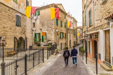 İtalya 'da Ventimiglia' da tipik bir manzara