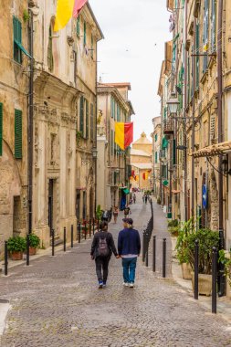 İtalya 'da Ventimiglia' da tipik bir manzara