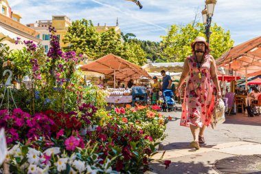 Cours Saleya pazarı Güzel Fransa 'da