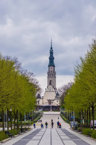 Pohled na klášter Jasná hora v Czestochowě v Polsku — Stock fotografie