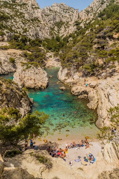 A kilátás a calanques Marseille Franciaország — Stock Fotó