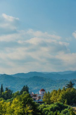Kıbrıs 'taki trodoo dağlarının tipik manzarası