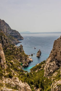 Marsilya Fransa 'da Calanques manzarası