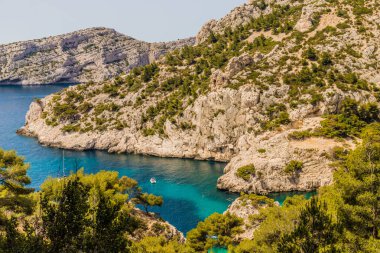 Marsilya Fransa 'da Calanques manzarası