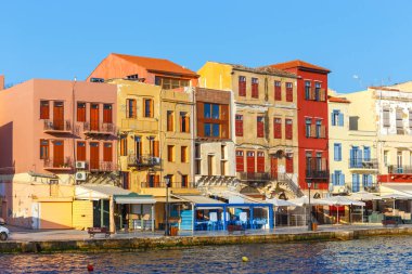 sabah görünümü, Chania, Yunanistan'ın eski liman