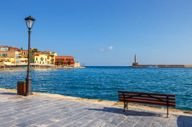 sabah görünümü, Chania, Yunanistan'ın eski liman