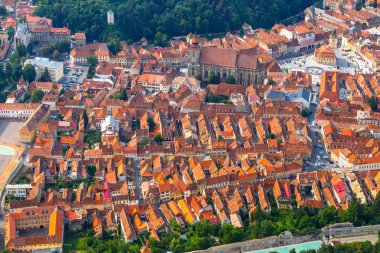 eski şehir, brasov, Transilvanya, Romanya havadan görünümü