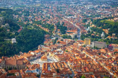 eski şehir, brasov, Transilvanya, Romanya havadan görünümü