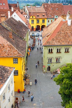 Sighisoara, Romanya - 17 Temmuz: gök olayları görüntülemek eski kasaba sighisoara, turistik cazibe üzerinde 17 Temmuz 2014 yılında. hangi şehirde vlad tepes, Drakula doğdu