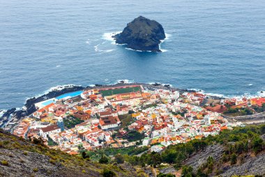 Tenerife, Kanarya Adaları, İspanya 'daki Garachico' nun hava manzarası