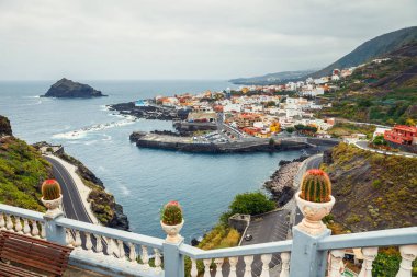 Tenerife, Kanarya Adaları, İspanya 'daki Garachico' nun hava manzarası