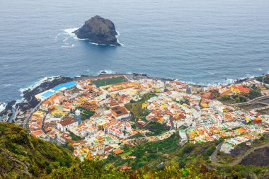 Tenerife, Kanarya Adaları, İspanya 'daki Garachico' nun hava manzarası