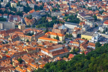 eski şehir, brasov, Transilvanya, Romanya havadan görünümü