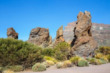 Roques de Garcia ve El Teide yanardağı, Tenerife Adası, İspanya