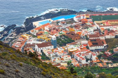 Tenerife, Kanarya Adaları, İspanya 'daki Garachico' nun hava manzarası