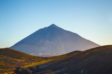 Günbatımı üzerinde Teide yanardağı Tenerife, Kanarya Adası, İspanya
